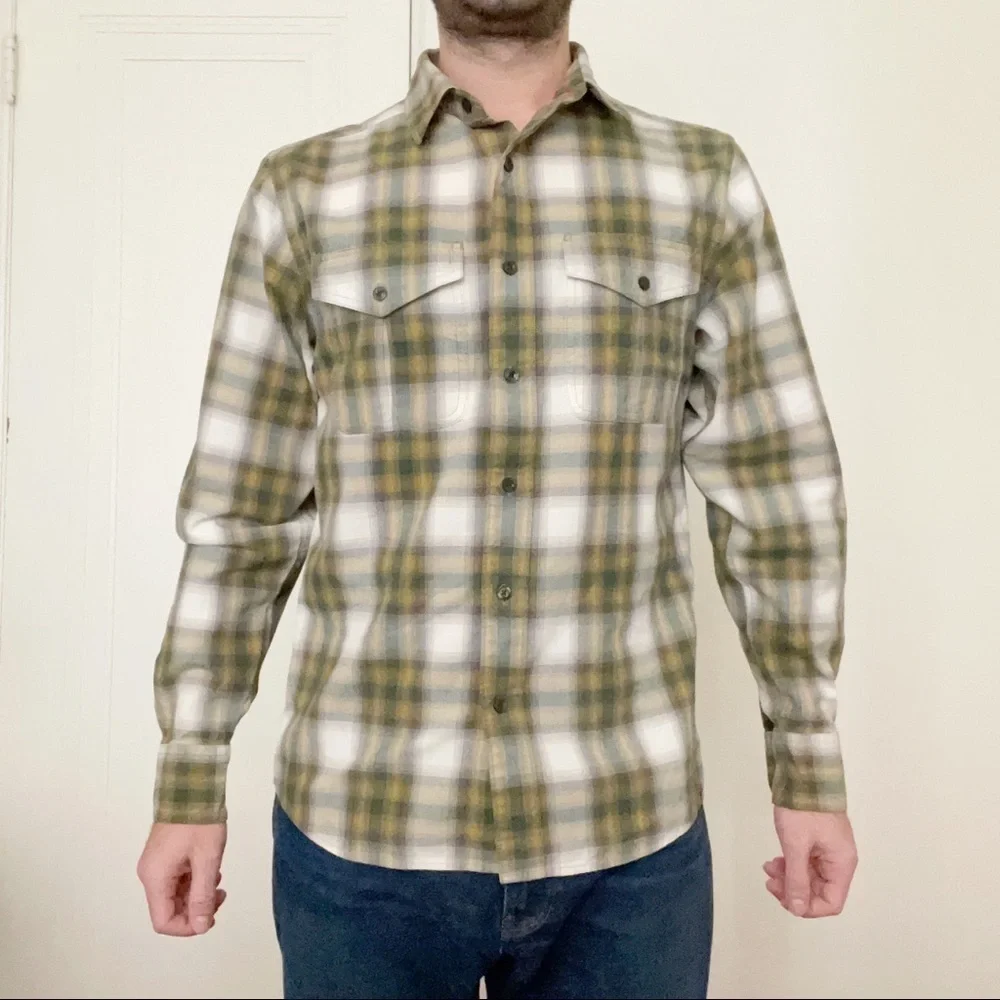 The North Face Flannel Button Down Shirt Green Men’s Size Small